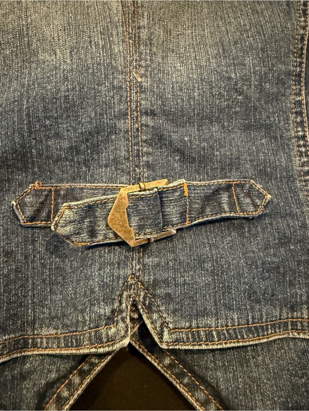 a.n.a. Blue Denim Vest with Shawl Collar and Brass Buttons - Picture 4 of 4